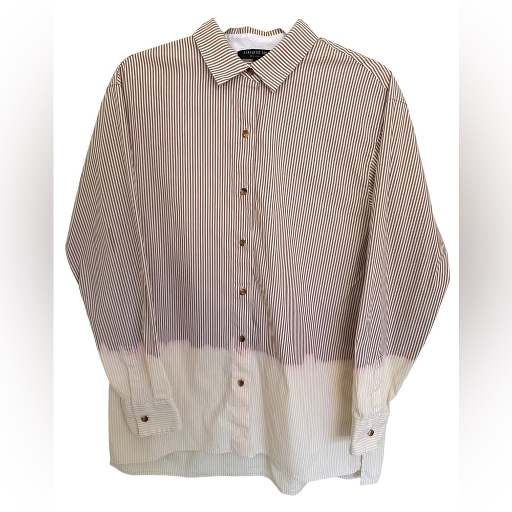 Lafayette 148  New York Everson Solo Melange Stripe Blouse Size S - Picture 5 of 9